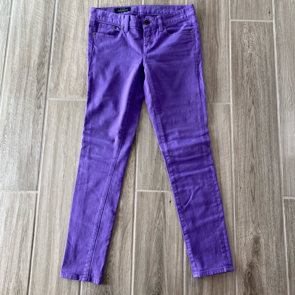J. Crew Toothpick Ankle jeans purple 25
